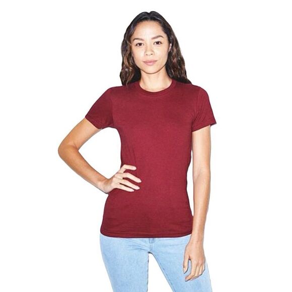 American Apparel Cotton Crew Neck Tee Shirt Cranberry Red Adult Unisex Small - Picture 1 of 6
